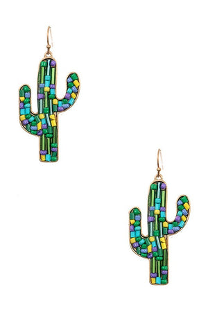 Bead Accent Cactus Earring