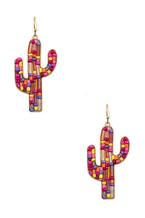 Bead Accent Cactus Earring