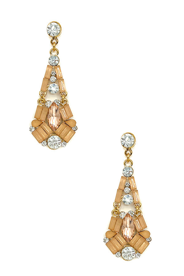 Faceted Faux Crystal Gem Drop Earring