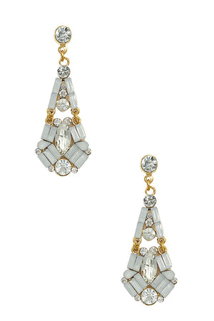 Faceted Faux Crystal Gem Drop Earring