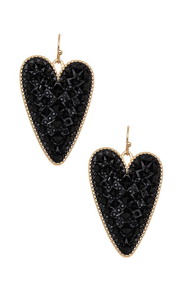 Obling Glitter Dangle Heart Earring