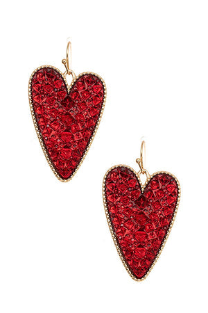 Obling Glitter Dangle Heart Earring