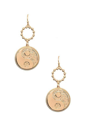 ROUND ETCHED DANGLE EARRING
