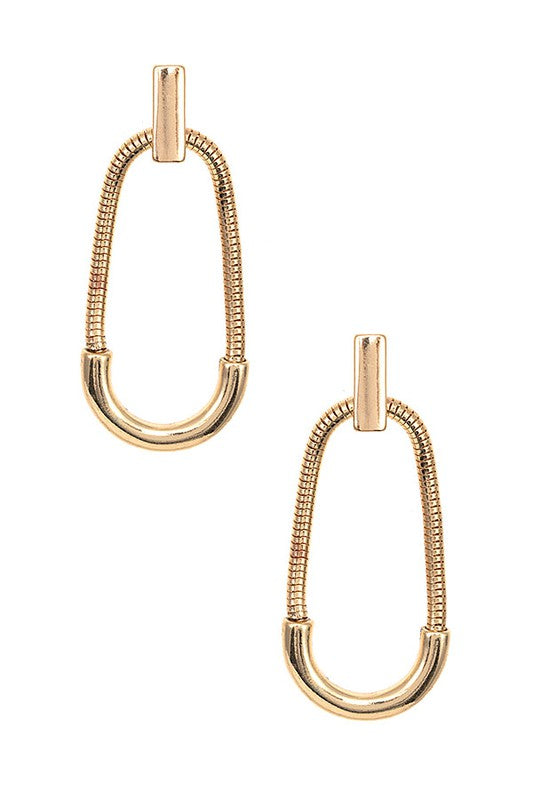 Curved Chain Drop Earring