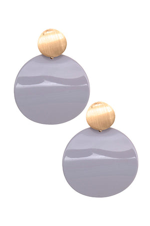 OVERSIZE CURVED DISK DROP EARRING 