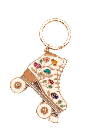 ROLLER SKATE FLORAL KEYCHAIN