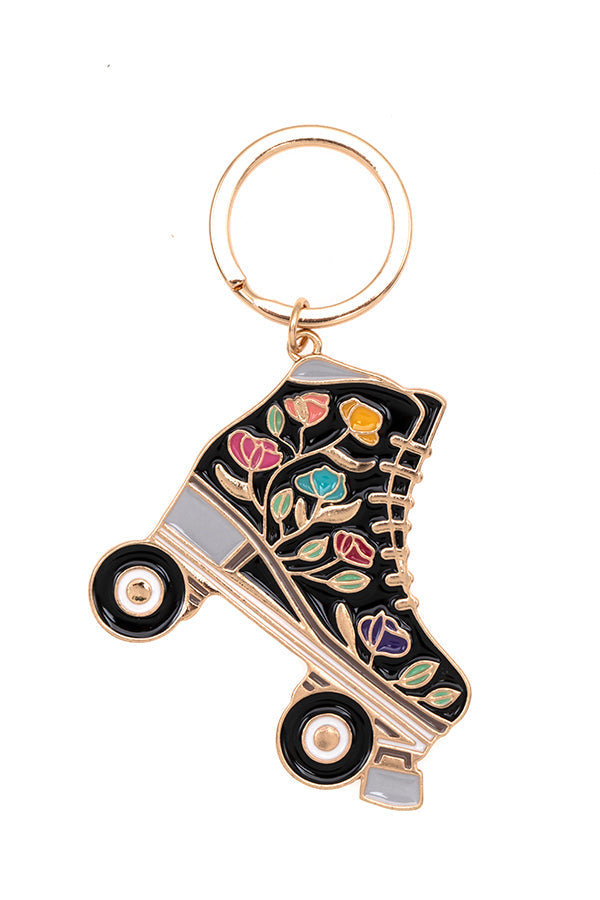 ROLLER SKATE FLORAL KEYCHAIN