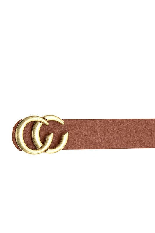 Burnished CC Buckle Fashion Belt