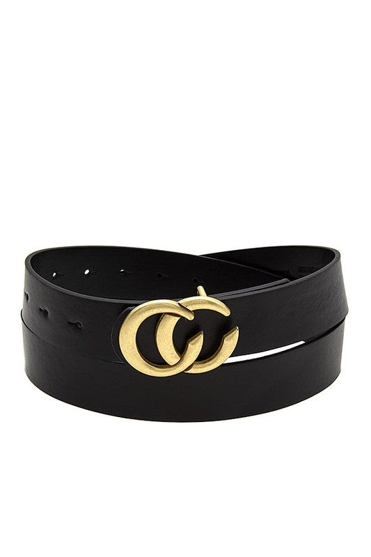 Burnished CC Buckle Fashion Belt