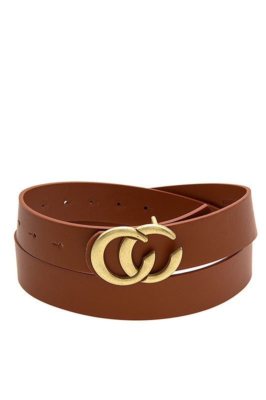 Burnished CC Buckle Fashion Belt