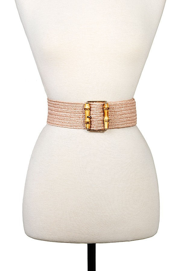 Bamboo Buckle Fashion Straw Belt