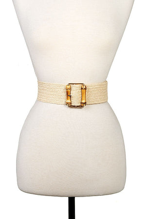 Bamboo Buckle Fashion Straw Belt