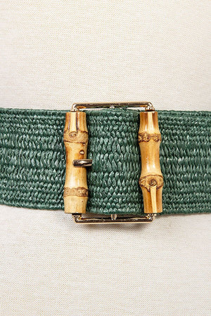 Bamboo Buckle Fashion Straw Belt