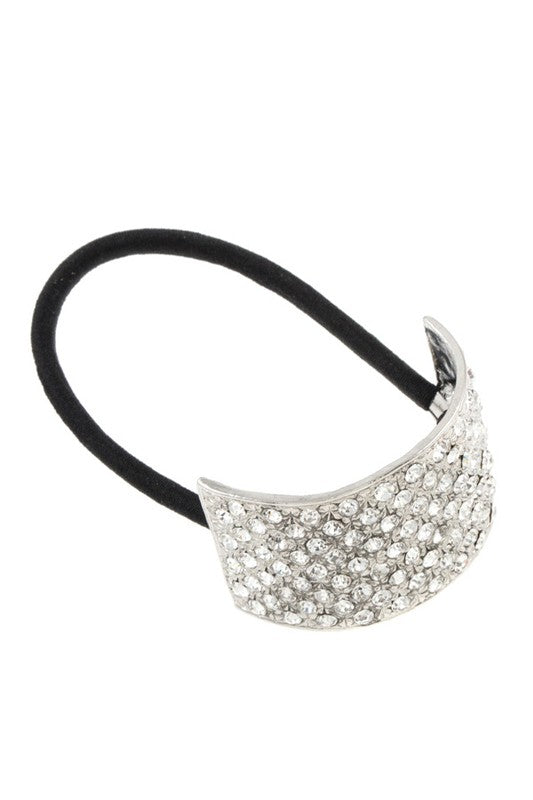 Rhinestone Pave Metal Hair Tie