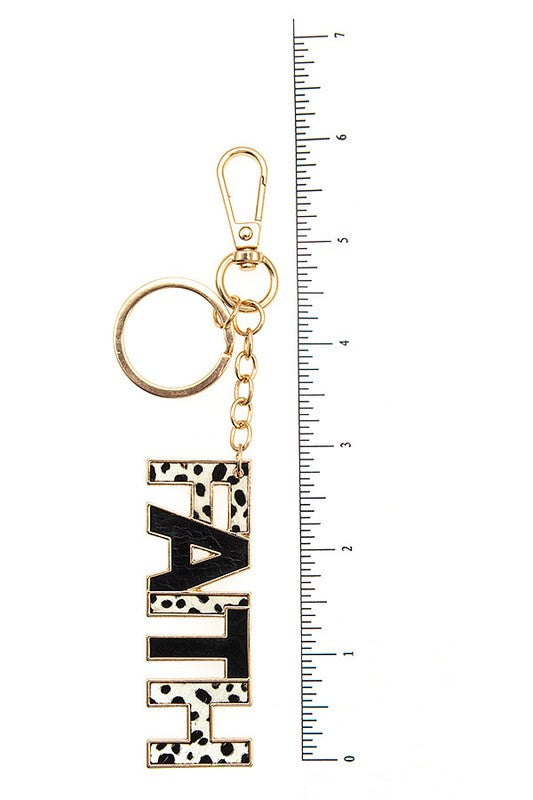 Faith Accent Animal Print Keychain