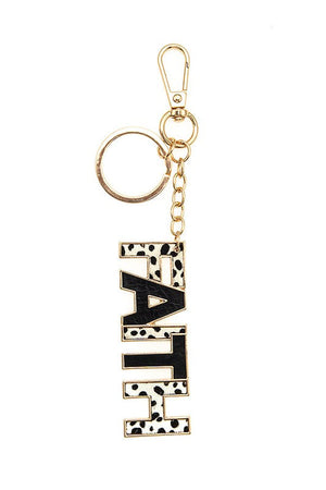 Faith Accent Animal Print Keychain