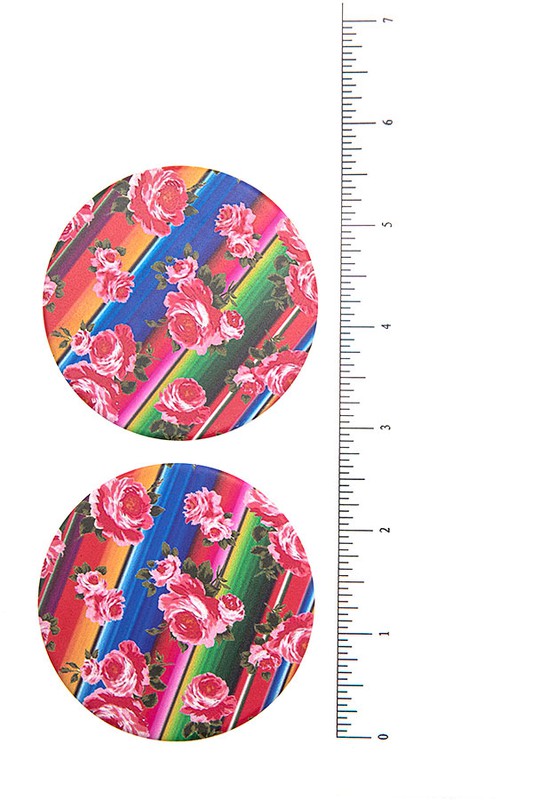 SERAPE FLORAL PRINT CAR COASTERS