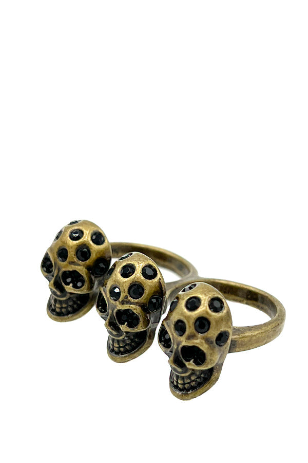 Triple Finger Skull Fashion Ring