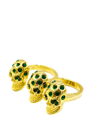 Triple Finger Skull Fashion Ring