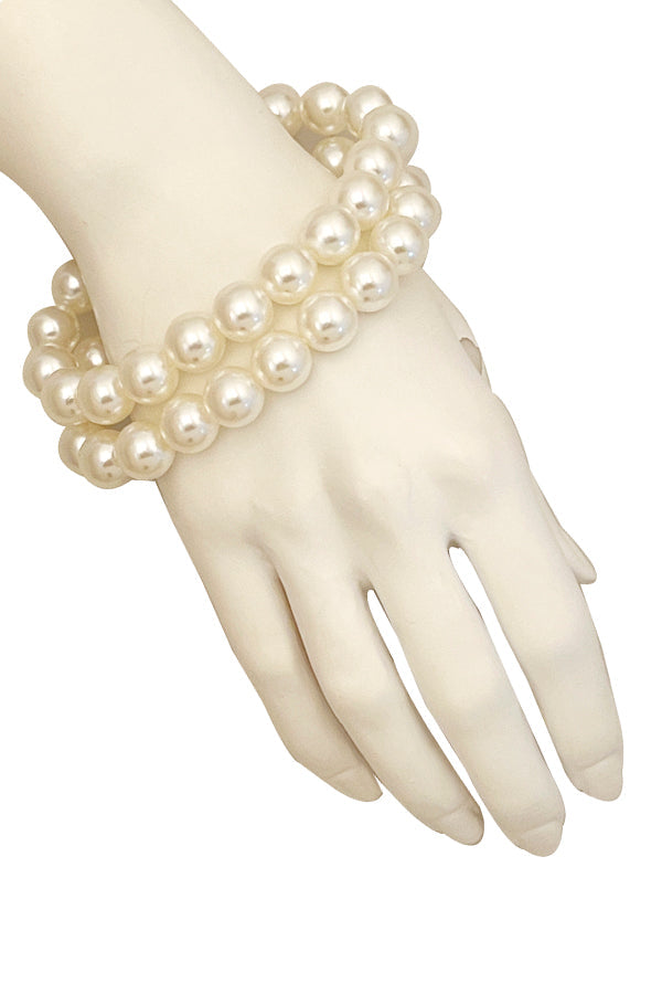 Pearl Elongated Necklace Set