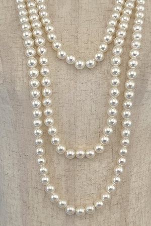 Pearl Elongated Necklace Set