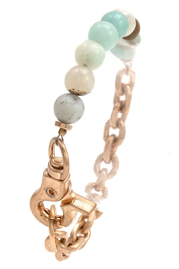 Gem Bead Chain Accent Bracelet