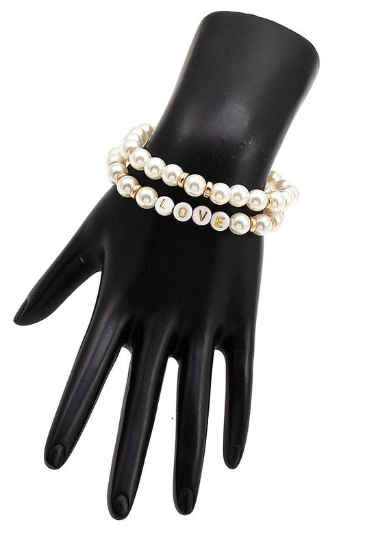 Love Pearl Bracelet Set