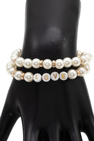 Love Pearl Bracelet Set