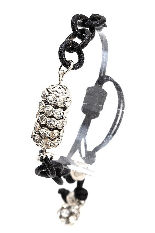 Rhinestone Pave Chain Like Adjustable Bracelet
