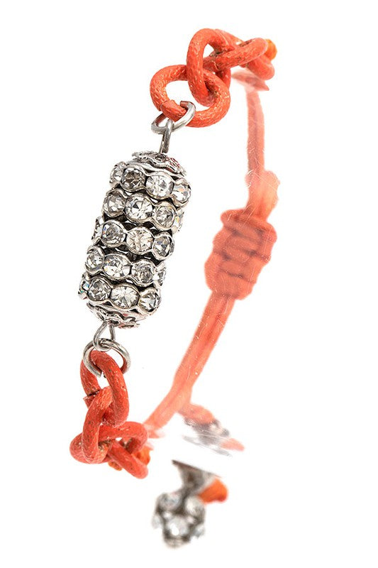 Rhinestone Pave Chain Like Adjustable Bracelet