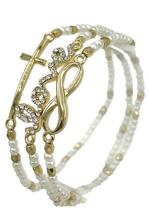 Love Infinity Pearl Bracelet Set