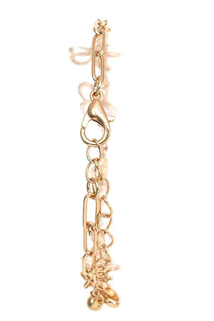 Floral Outline Link Chain Bracelet