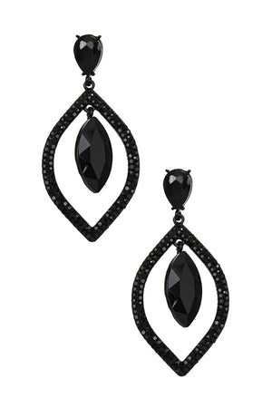 MARQUISE RHINESTONE FRAMED EVENING EARRING