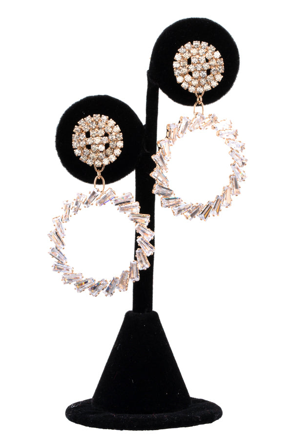 ROUND CRYSTAL PAVE DROP EARRING