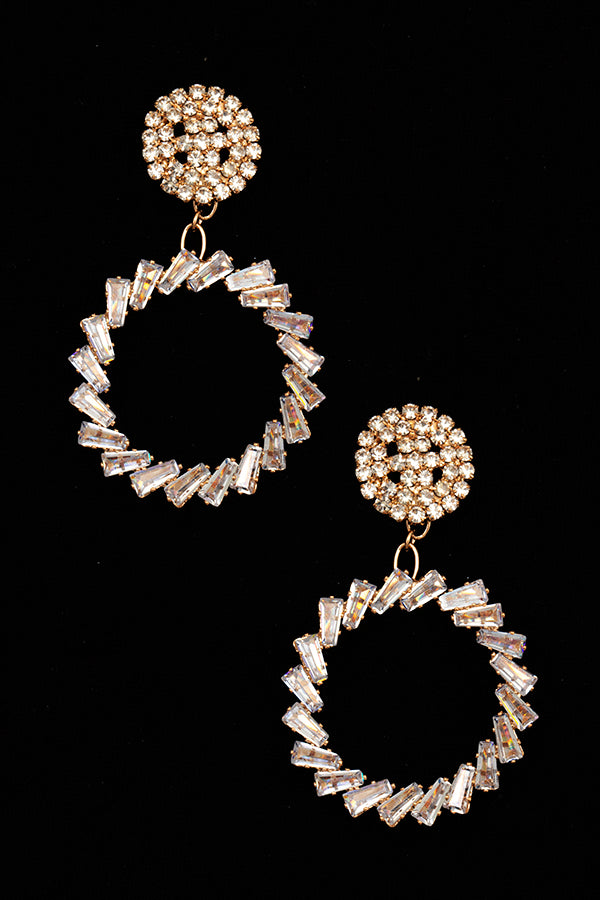 ROUND CRYSTAL PAVE DROP EARRING