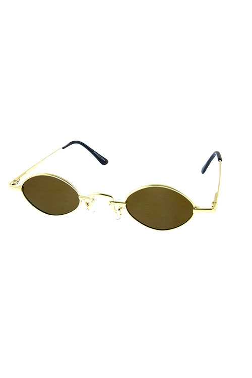 Womens metal retro rounded oval sunglasses