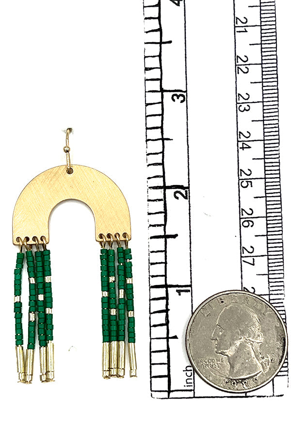 Arch Bead Tassel Link Earring