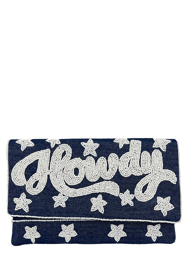 Howdy Star Seed Bead Clutch Bag