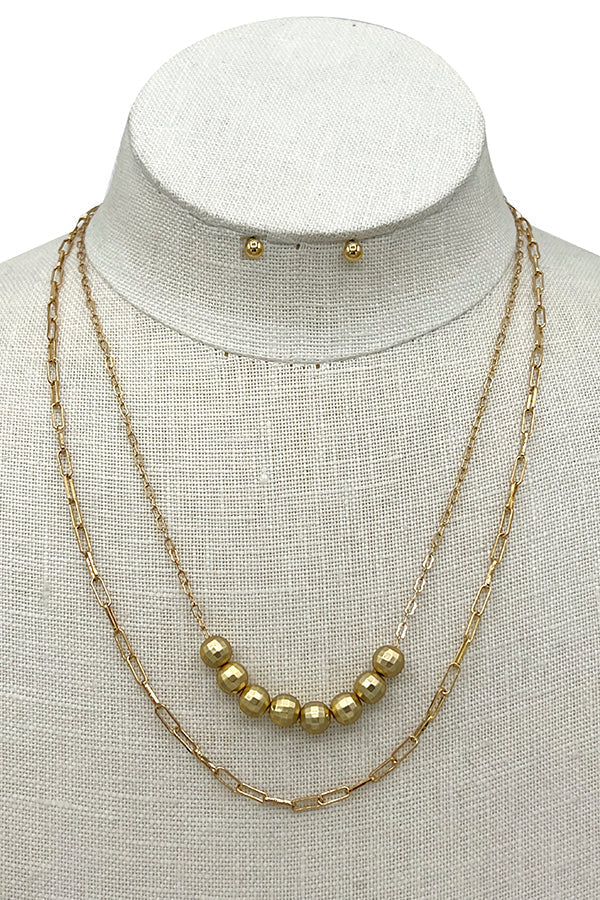 Layered Bead Necklace Set