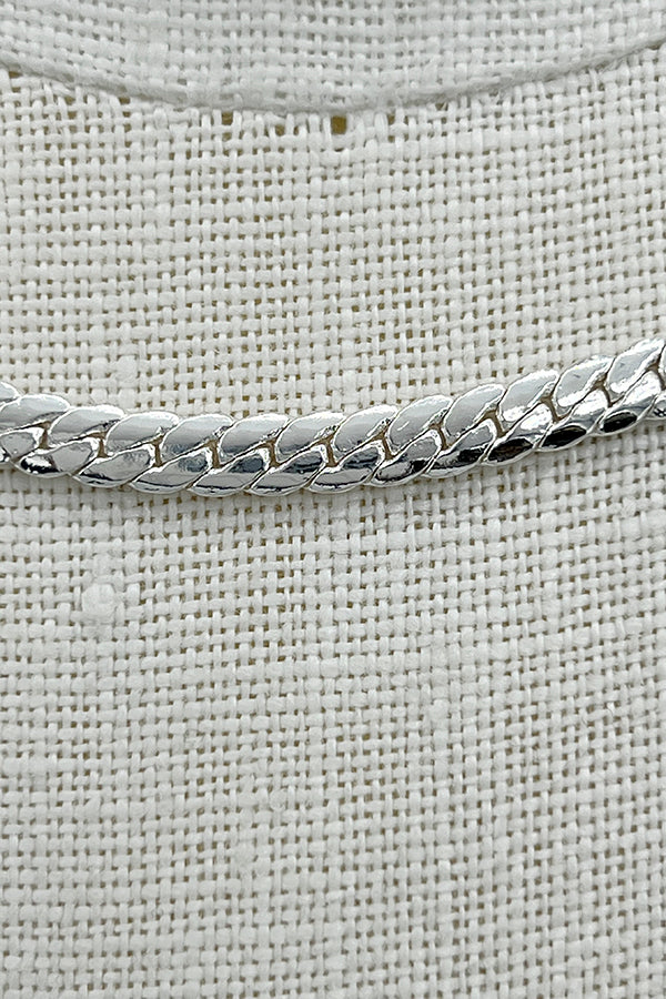 Flat Chain Choker Necklace Set