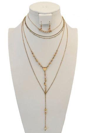Layered Bead Fashion Necklace Set