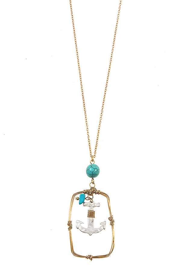 WIRED ANCHOR PENDANT NECKLACE