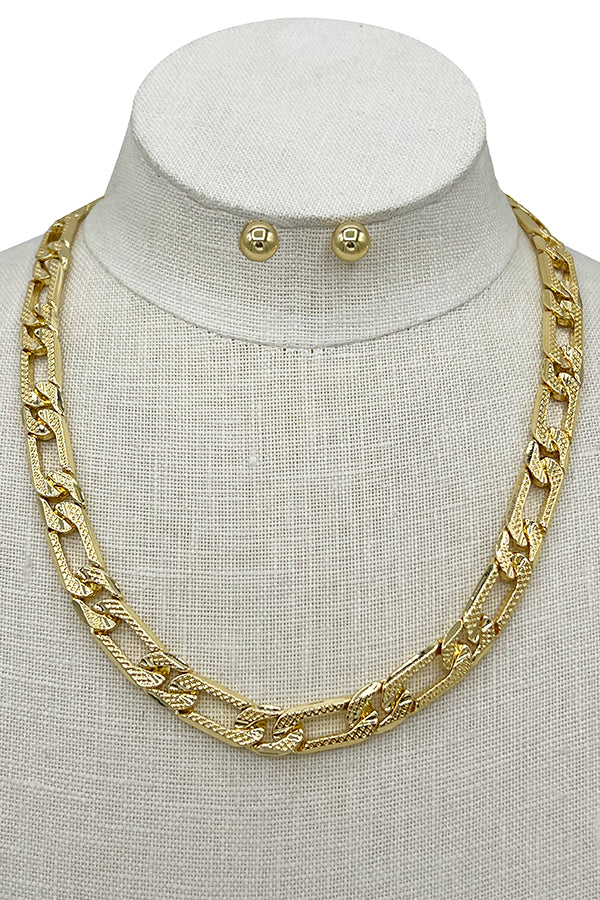 Chain Link Fashion Necklace Set