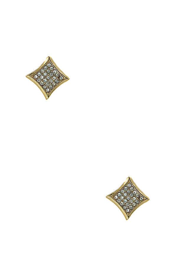 Diamond Rhinestone Pave Post Earring