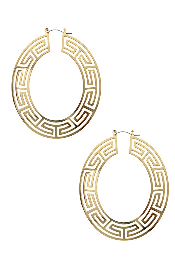 Maze Cut Out Oval Drop Earring