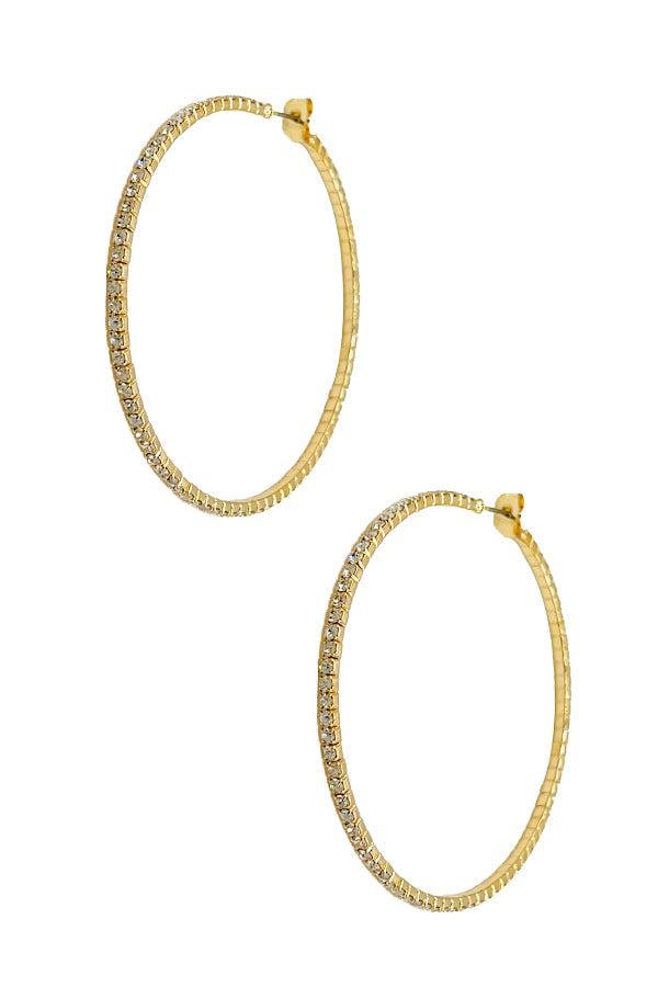 6MM hinestone Pave Hoop Earring