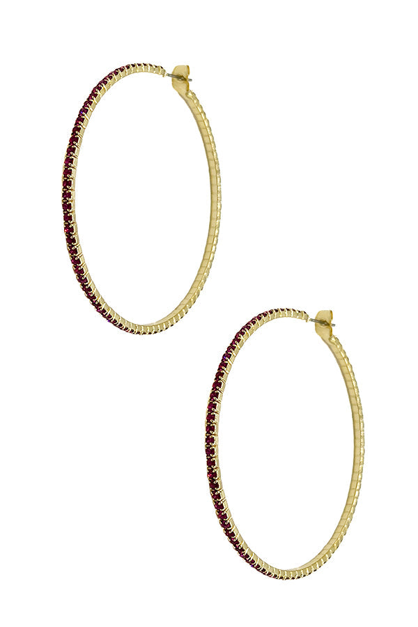 6MM hinestone Pave Hoop Earring