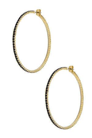 6MM hinestone Pave Hoop Earring