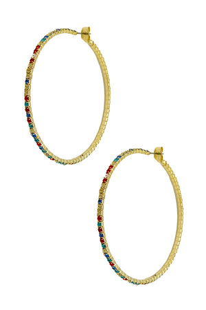 6MM hinestone Pave Hoop Earring