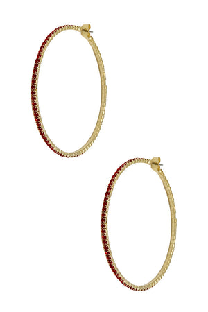 6MM hinestone Pave Hoop Earring